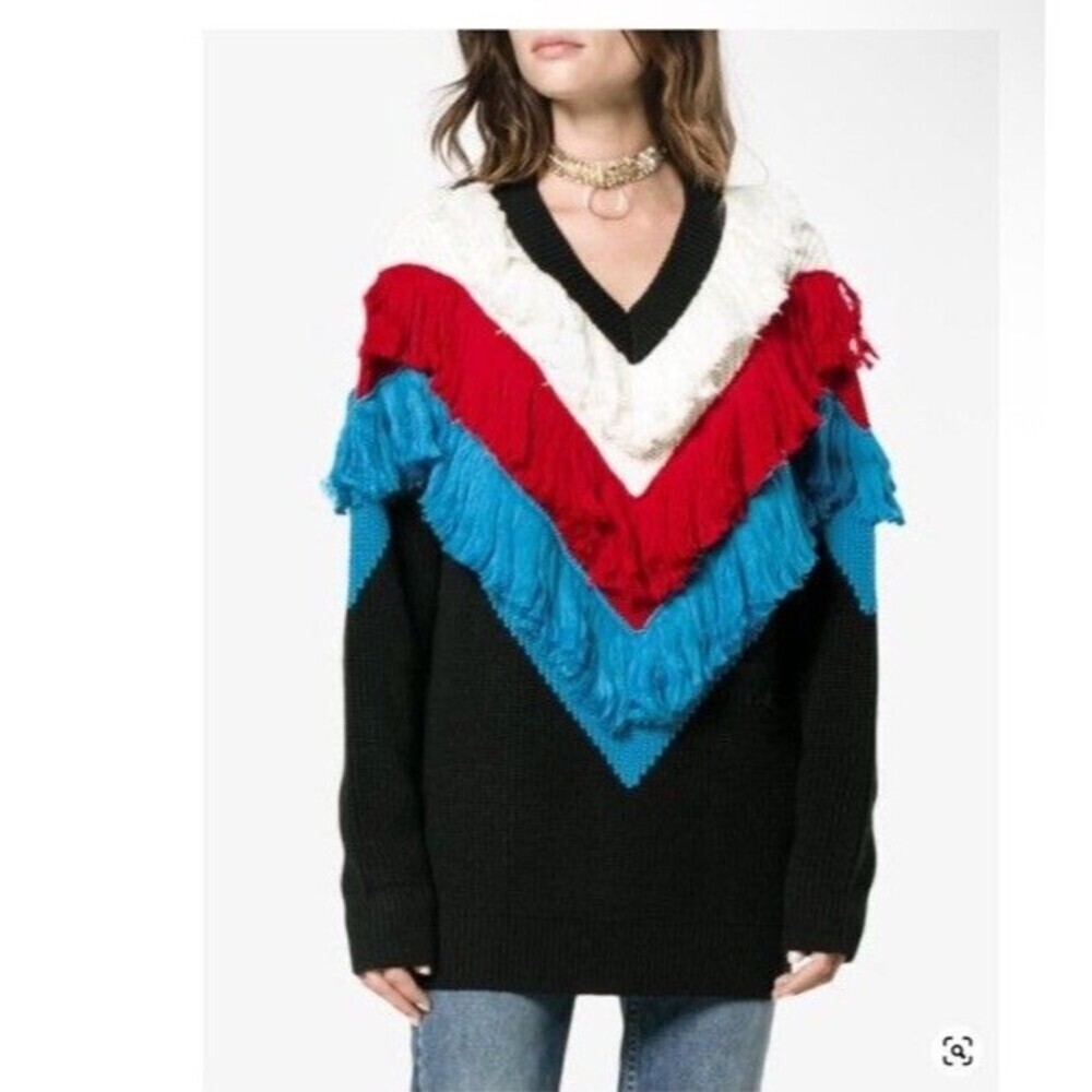MSGM Chevron Fringe Jumper Size Small